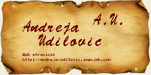Andreja Udilović vizit kartica